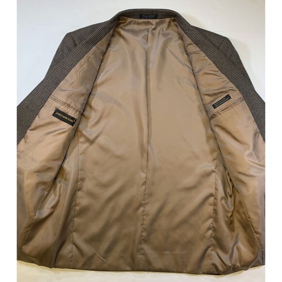 Jones New York Silk Wool Tweed Blazer Mens 42R Houndstooth Jacket Sportcoat - Picture 4 of 10